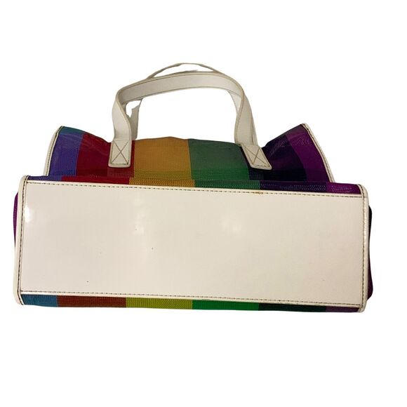 Kate Spade Ella Small Rainbow Tote Bag PVC Mesh White Handles - Picture 10 of 15